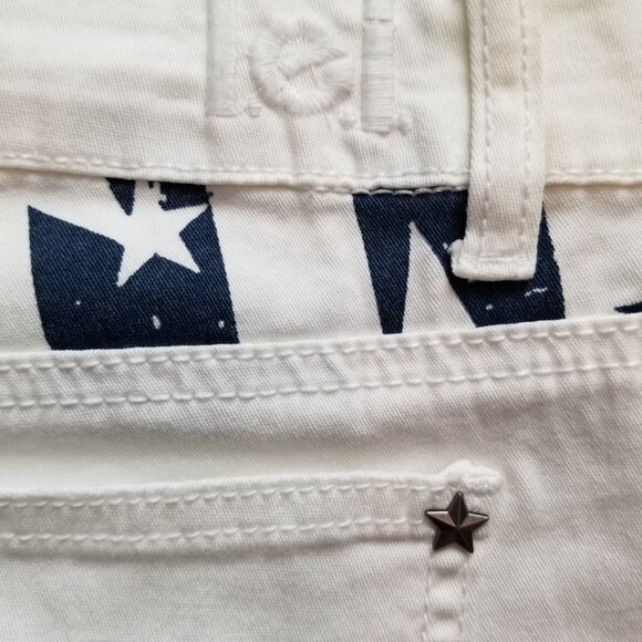 Vintage Y2K 90s LEI Junior White Shorts Size 9 USA Stars and Stripes - Picture 5 of 10